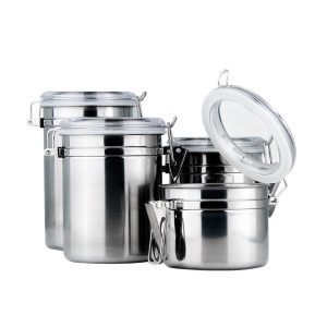 BAR | Hũ đựng cafe inox nắp cài