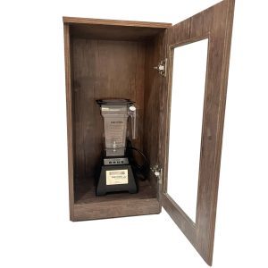 Hộp chống ồn máy xay sinh tố, gỗ tiêu âm, mặt kính