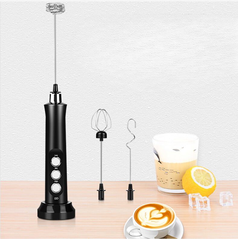 Ảnh sản phẩm Máy Tạo Bọt Cafe Sạc Điện – Máy Cầm Tay Tạo Bọt Sữa, Đánh Trứng, Pha Trà Sữa Đánh Kem Cheese Đa Năng 3 cấp độ 3 đầu đánh chính hãng