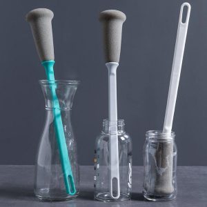 Cọ rửa ly cọ rửa bình cán dài Bàn chải bọt biển Dụng cụ làm sạch bình sữa cho bé