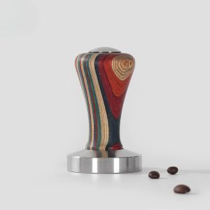 Tamper nén cafe espresso tay cầm gỗ màu sắc