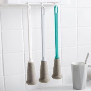 Cọ rửa ly cọ rửa bình cán dài Bàn chải bọt biển Dụng cụ làm sạch bình sữa cho bé