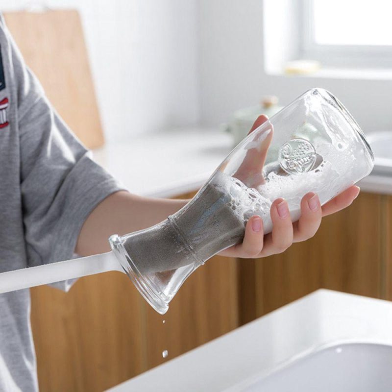 Ảnh sản phẩm Cọ rửa ly cọ rửa bình cán dài Bàn chải bọt biển Dụng cụ làm sạch bình sữa cho bé chính hãng