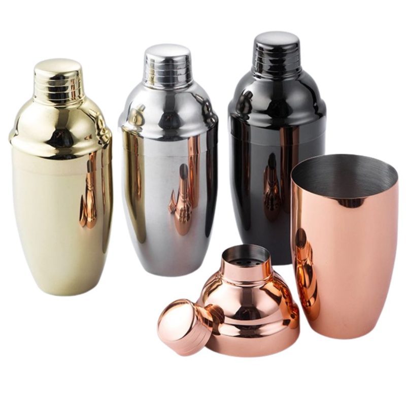 Bình lắc pha chế shaker 500 ml cao cấp, inox gold, rose gold