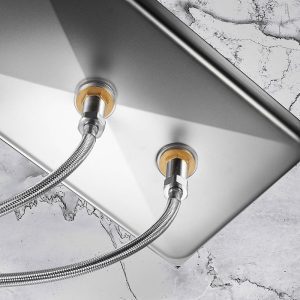 Khay rửa ly âm bàn quầy bar inox hình chữ nhật 215 x 650mm