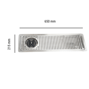 Khay rửa ly âm bàn quầy bar inox hình chữ nhật 215 x 650mm