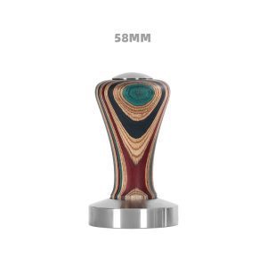 Tamper nén cafe espresso tay cầm gỗ màu sắc