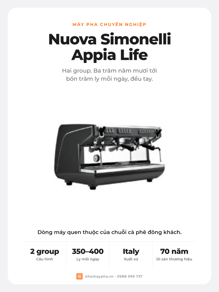 May pha ca phe nuova simonelli appia life khomaypha